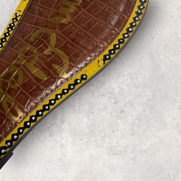 Sam Edelman Gigi Saddle Painted Tribal Leather Thong Sandal Women Size 8 - Picture 5 of 11